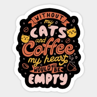 Cats and Coffee Cute Funny Cat Gift Sticker